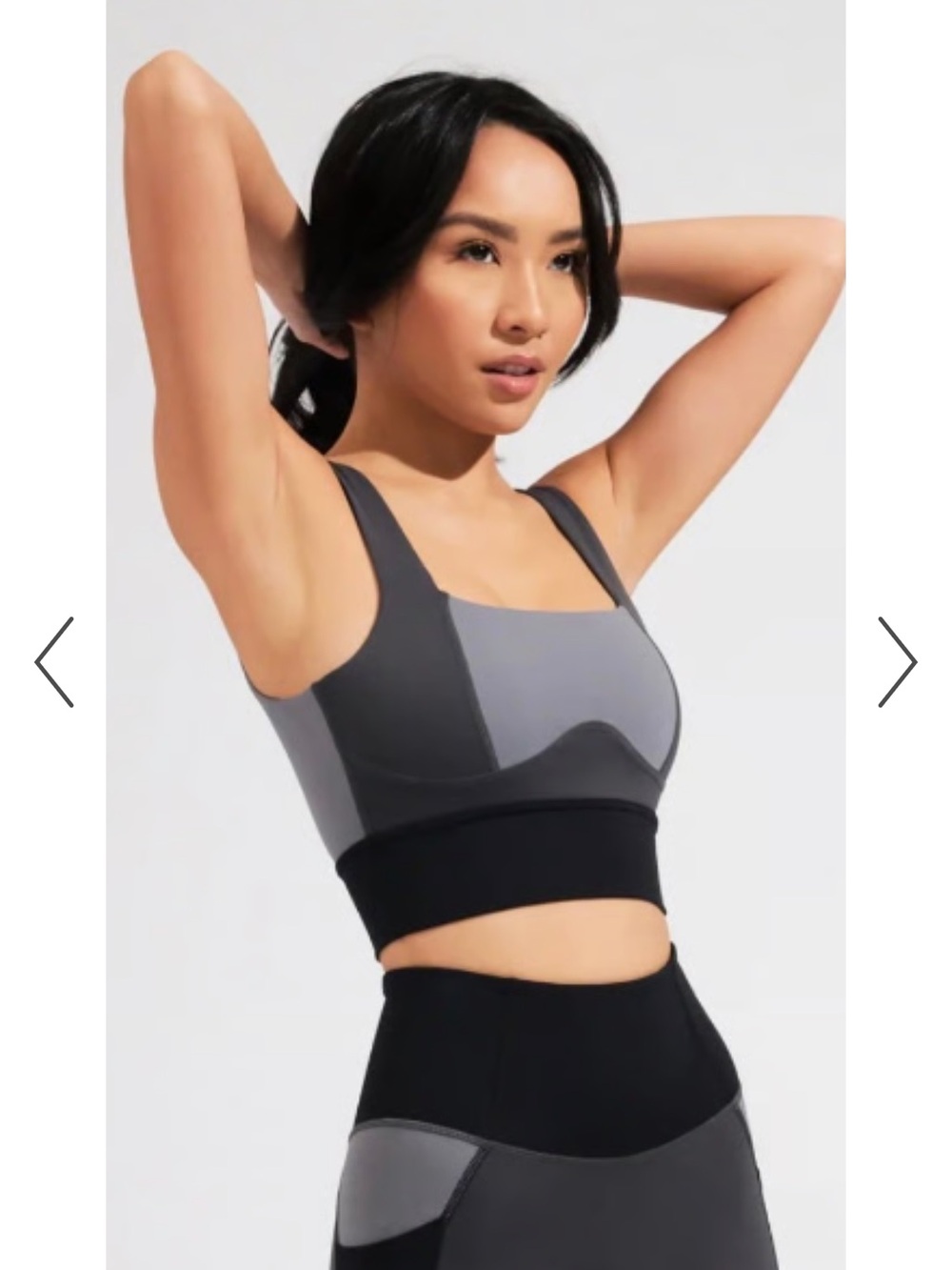 Buffbunny Aurora Gray Black Colorblock Sports Bra XS